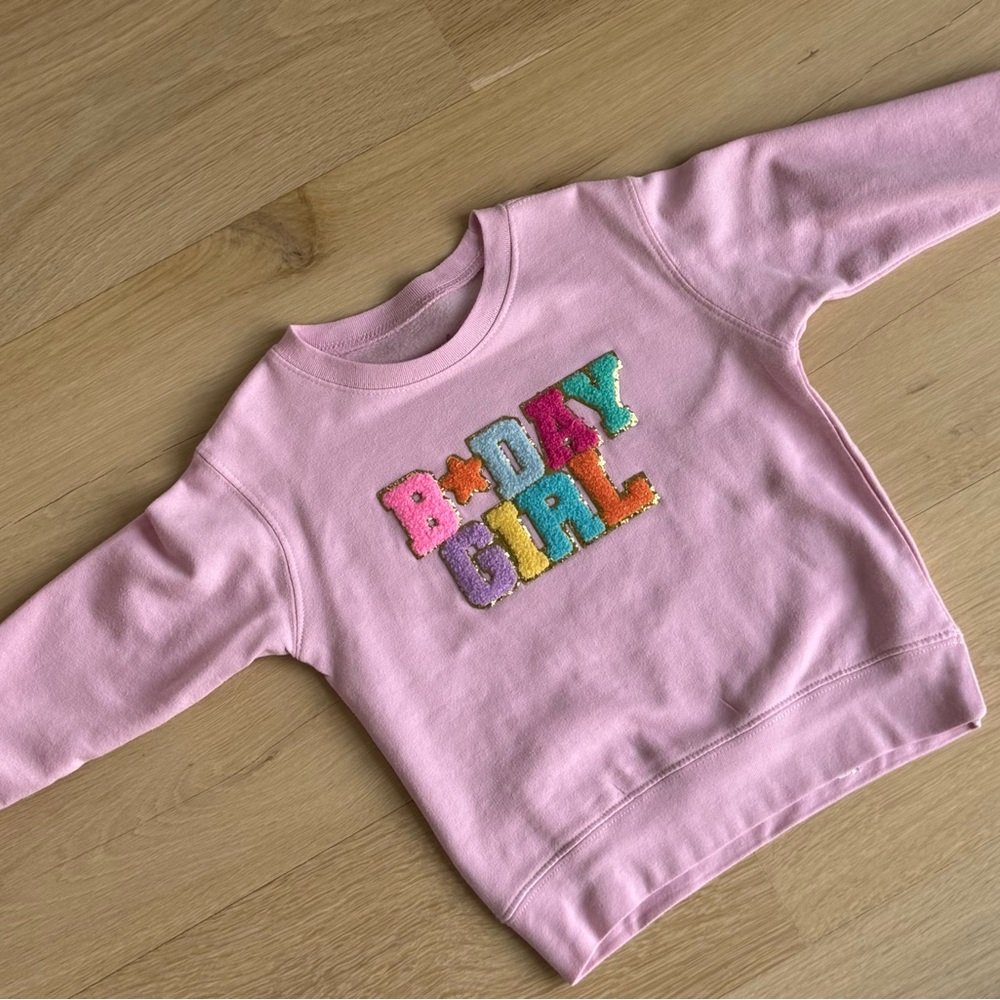 Pink B-Day Girl Kids Sweatshirt